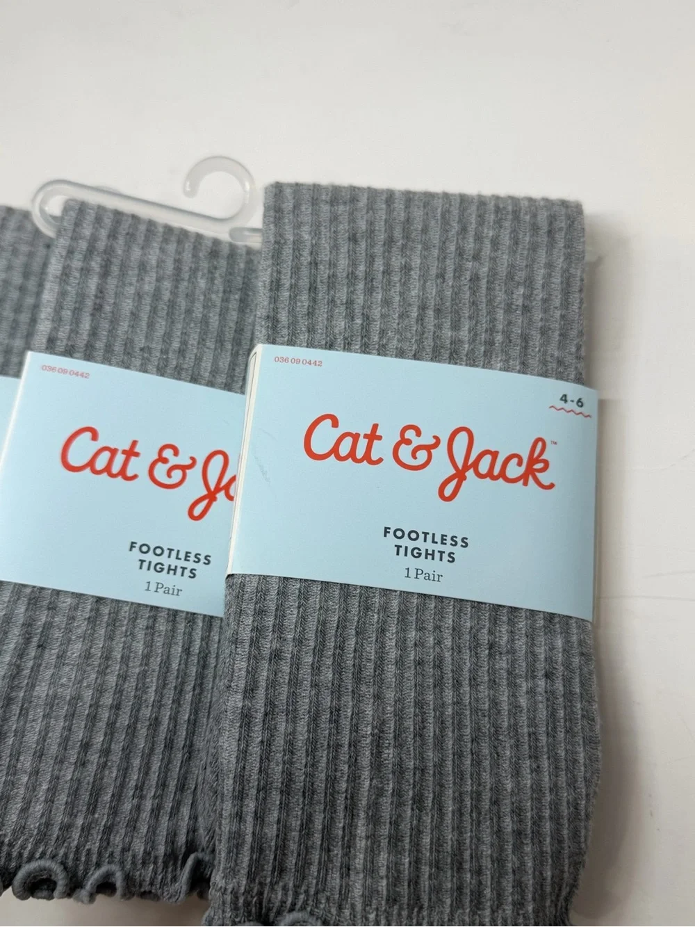 Cat & Jack Girls Footless Tights Size 4-6 Gray Ruffle Trim NWT Set Of 5